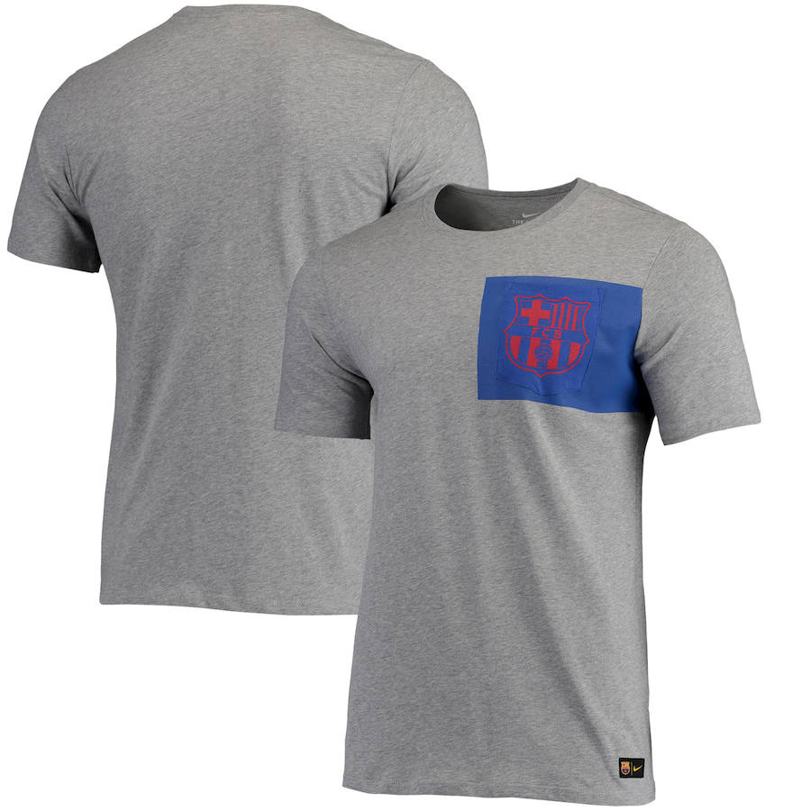 Barcelona Nike Team Crest T-Shirt Heathered Gray